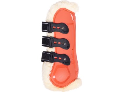 Tendon boots Menton QHP, with fur, pair, amber gold