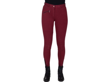 Breeches Adult Q-essentials, knee inserts, women's, burgundy