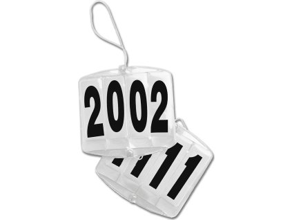 Bridle numbers Waldhausen, four-digits, with rubber bands, white