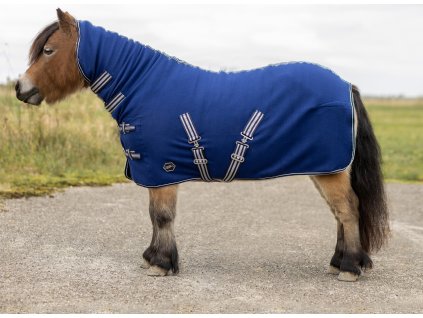 Fleece rug Shet QHP, with neck, blue