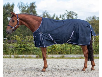 Turnout rug Luxury QHP, with fleece lining, navy