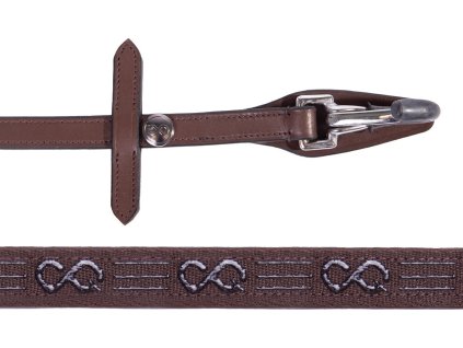 Reins PresTeq, with snap hook, without stoppers, different lengths, brown