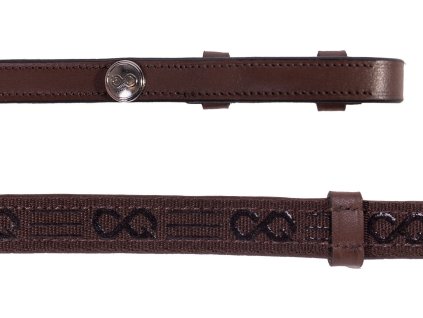 Reins PresTeq, with stops 8 cm, different lengths, brown