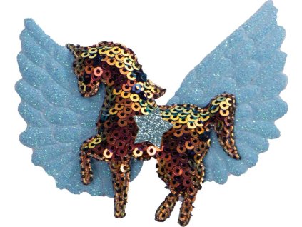 Mane clips Unicorn bow QHP, 6 pcs, rainbow