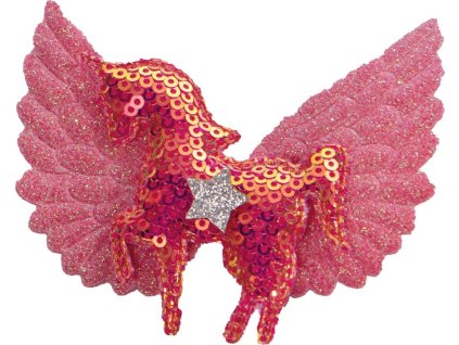 Mane clips Unicorn bow QHP, 6 pcs, pink