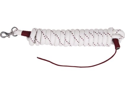 Groundwork lead rope QHP, 4,2 m/14 mm, white/burgundy