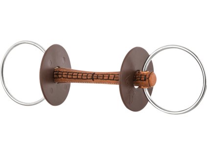 Bit Loose Ring Snaffle Bit with Leather Bar BERIS, 7, 5 cm, 12 mm
