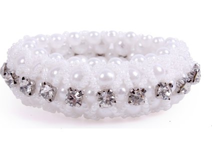 Hair scrunchie Diamond QHP, white