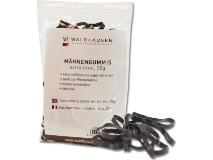 Mane plaiting bands Waldhausen, extra broad, 30 g, black