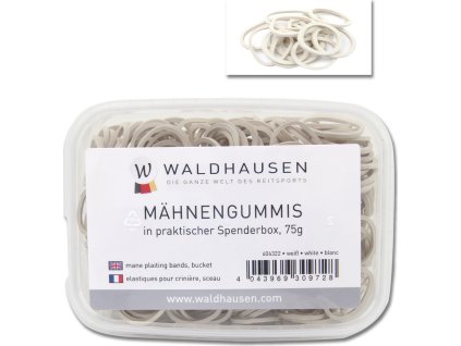 Elastic bands, supplied in a dispenser box 75 g - white