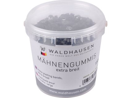 Mane plaiting bands Waldhausen, extra wide, in tub, 150 g, black