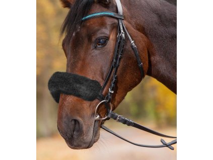 Real Lambskin noseband/headpiece cushioning Waldhausen, 1 pcs, black