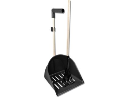 XL Shaker Manure Scoop with rake - black