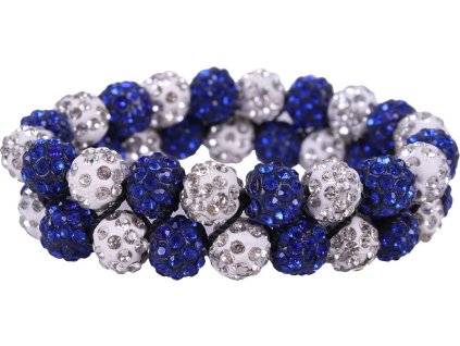 Hair scrunchie Gloss QHP, white/cobalt blue