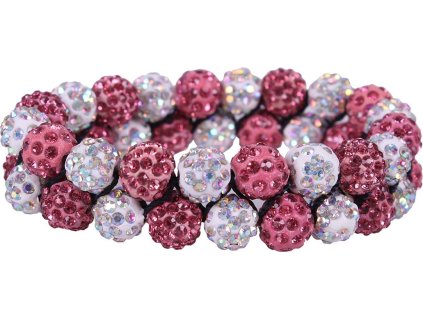 Hair scrunchie Gloss QHP, white/pink