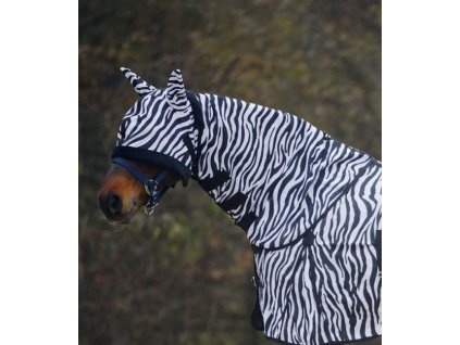 Zebra Fly Rug Neck Piece - black/white