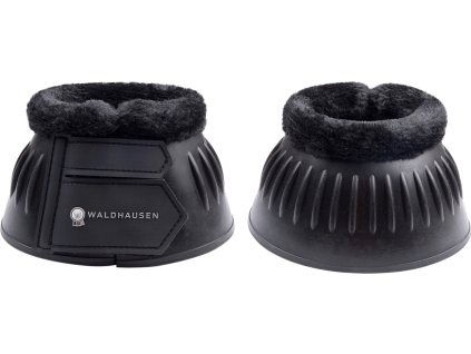 Rubber bell boot, synthetic fur, pair - black