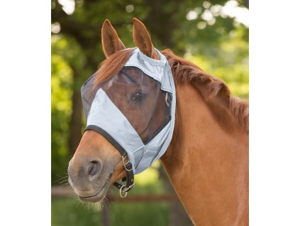 PREMIUM Fly Mask without ear protection - silver grey