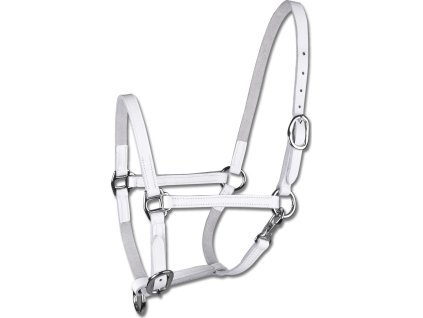 STAR foal show halter, leather - white