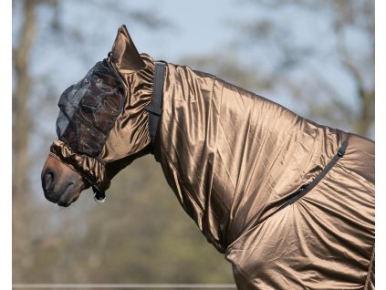 Fly mask ECZEMA Q-essentials, with ear protection, brown