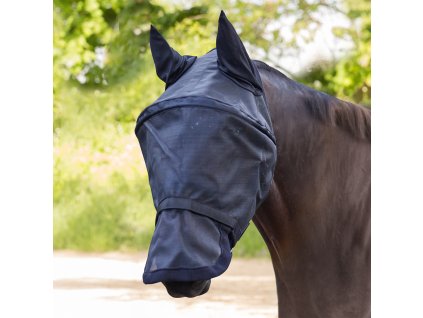 Space PREMIUM Fly Mask, with ear and nose protection - black
