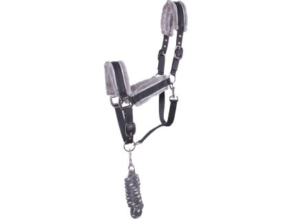 Halter and Lead Rope Set Dolci QHP, grey/silver