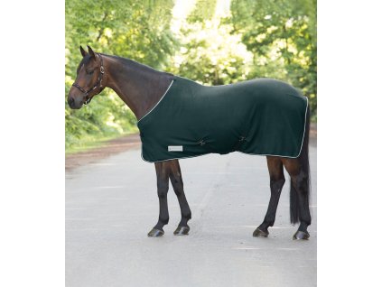 ECONOMIC Fleece Rug with Cross Straps - fir green
