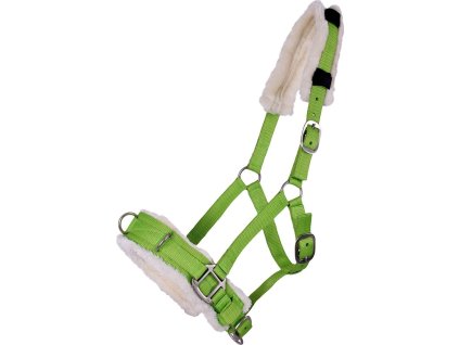 Cavesson QHP, with fur, lime