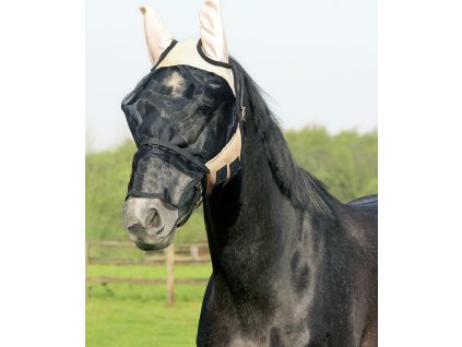 Fly Mask QHP, with ear and nose protection, beige