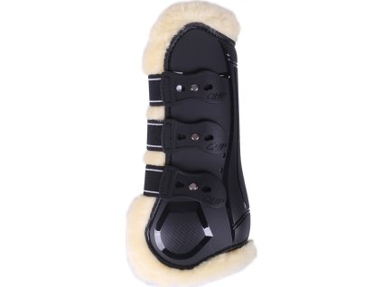 Tendon boots Ontario QHP, with fur, pair, black