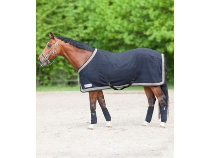 COMFORT Esperia Two Fleece Rug - dark blue/cream
