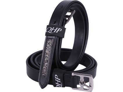 Stirrup leather Lupine QHP, 135/150, black/grey