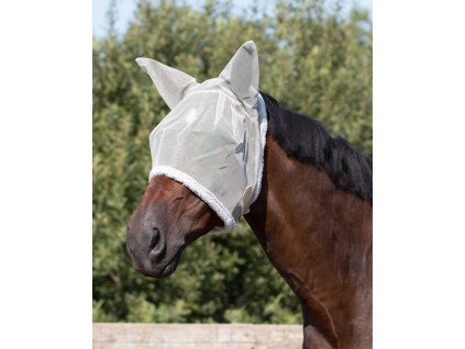 Fly mask QHP, with ear protection, grey