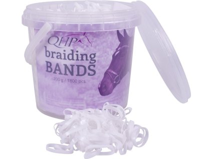 Rubber braiding bands Q-essentials, 200 g, white