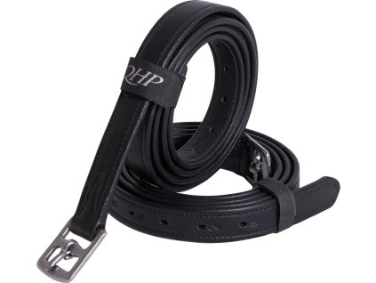 Stirrup leather QHP, leather, black