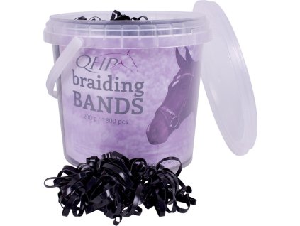 Rubber braiding bands Q-essentials, 200 g, black
