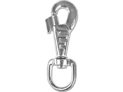 Carabiner for lunge Waldhausen, round ring, 8,9 cm