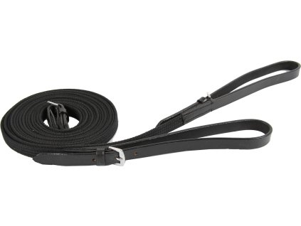 STAR Draw Reins, webbed material, buckles - black