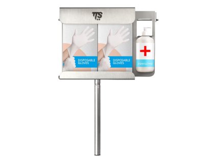 Nerezový duální držák rukavic a dezinfekce na rám vozíku + adaptér