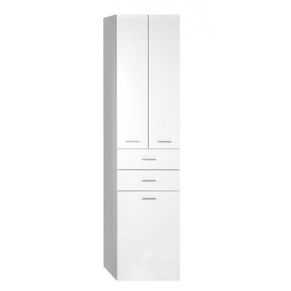 Skříňka vysoká s prádelnícm košem 50 cm - bílá