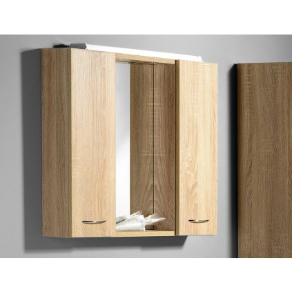 ZOJA/KERAMIA FRESH galerka s LED osvětlením, 70x60x14cm, dub platin