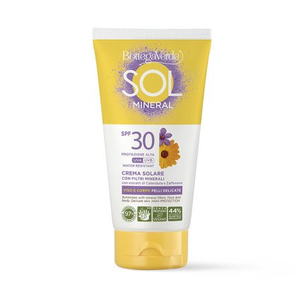 SOL MINERÁLNÍ - Voděodolný opalovací krém na obličej a tělo s minerálními filtry - SPF30
