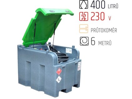kontejner na naftu fortisbox 400 l 230 v s mericem pro prevoz nafty bez adr