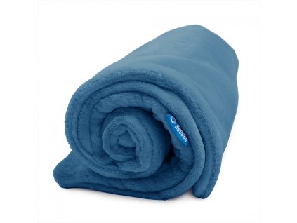 773 deka s kapuci pro miminka jednobarevna 100 100cm denim modra