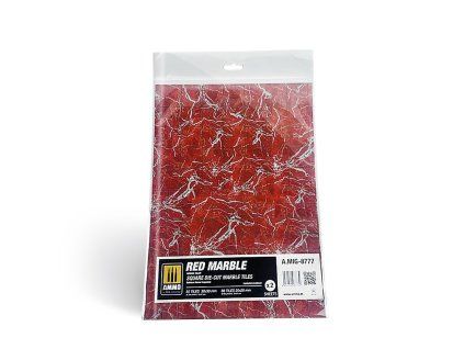 red marble square die cut marble tiles