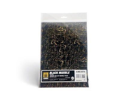 black marble square die cut marble tiles