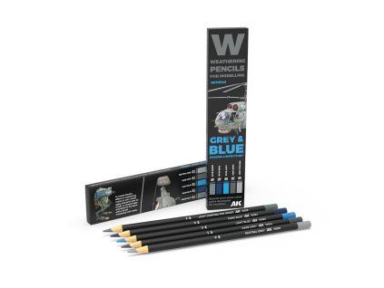 Watercolor Pencil Set - Grey & Blue Shading & Effects