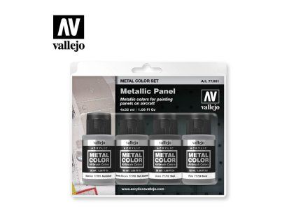 125500 1 farby vallejo sada metalic panel 4x32 ml