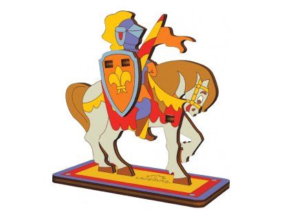 Dřevěné vybarvovací 3D Puzzle - Knight