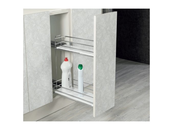 vysuvny kos s vysuvmi blum a s tlmenim plne dno leskly chrom